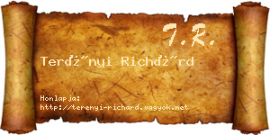 Terényi Richárd névjegykártya